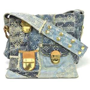 Louis Vuitton Monogram Denim Posty Shoulder Bag Blue Canvas